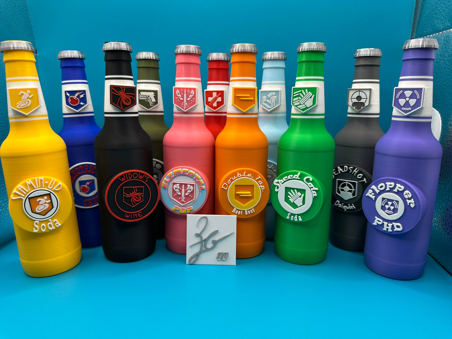 x11 Full Set of Zombies Perk Bottles - 3D Printed - 17.2cm Tall