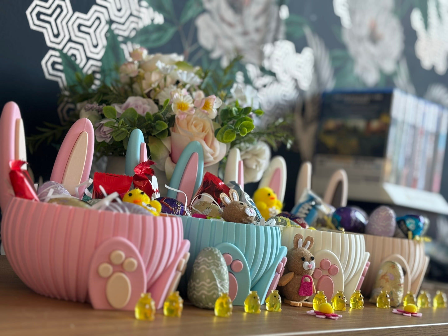 🐰 Large Pink Easter Bunny Basket (Basket Only)