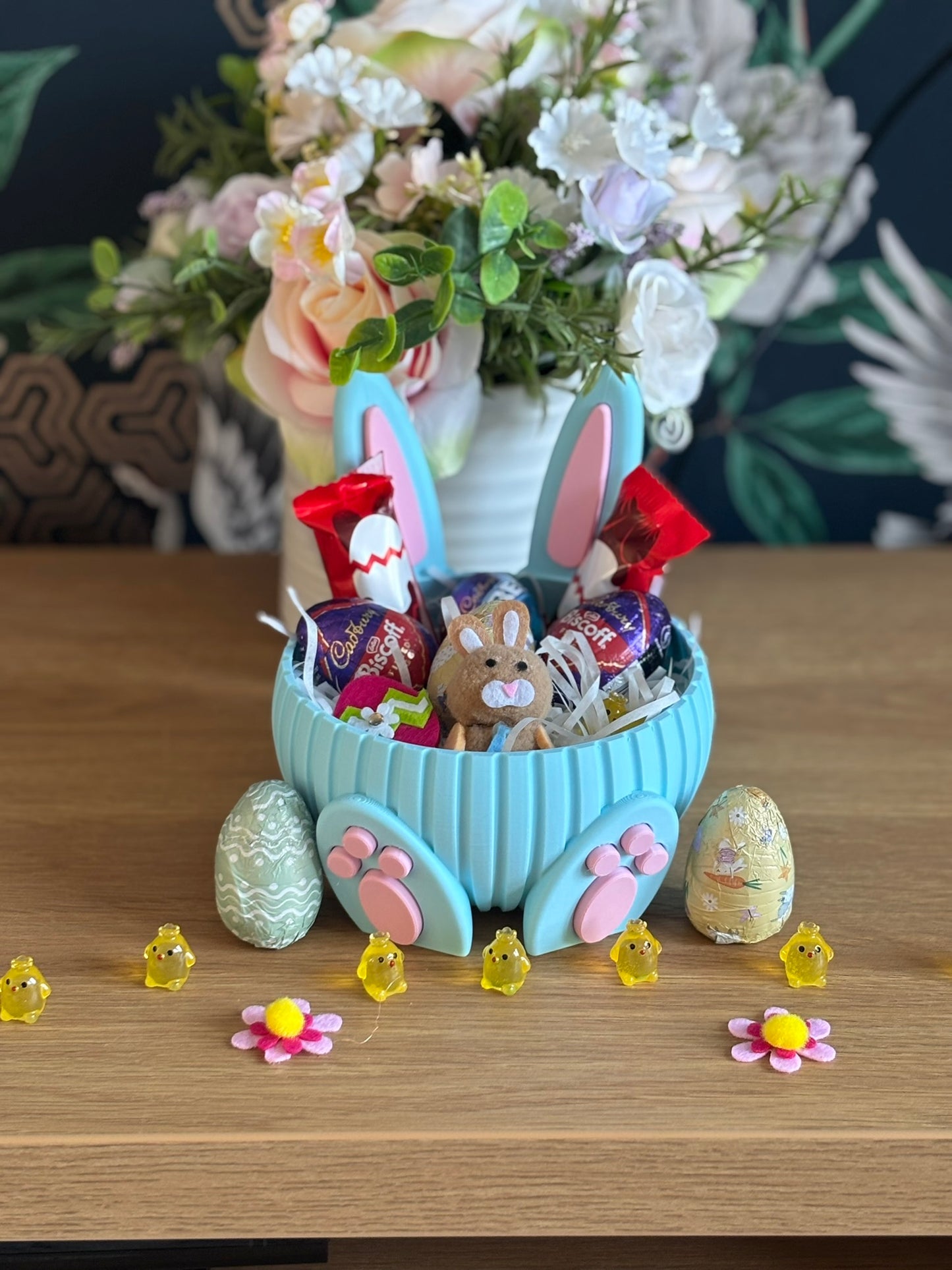 🐰 Large Blue Easter Bunny Basket (Basket Only)