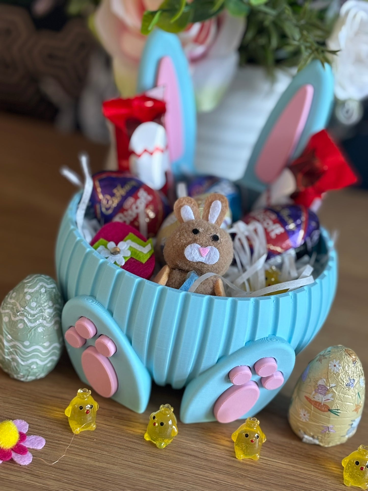 🐰 Large Blue Easter Bunny Basket (Basket Only)