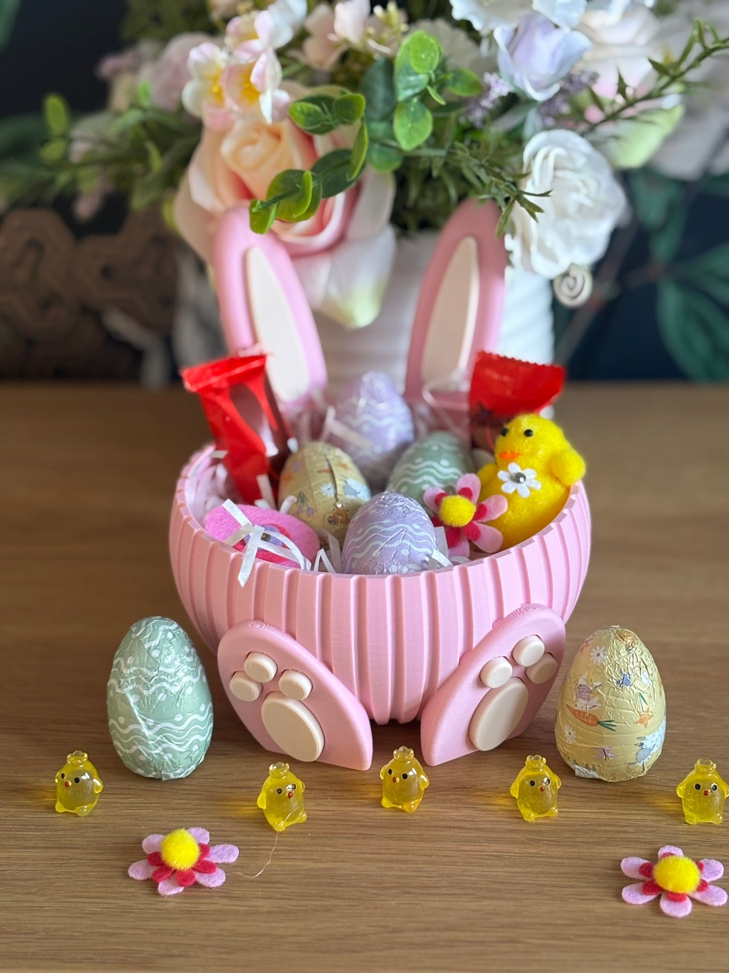 🐰 Large Pink Easter Bunny Basket (Basket Only)