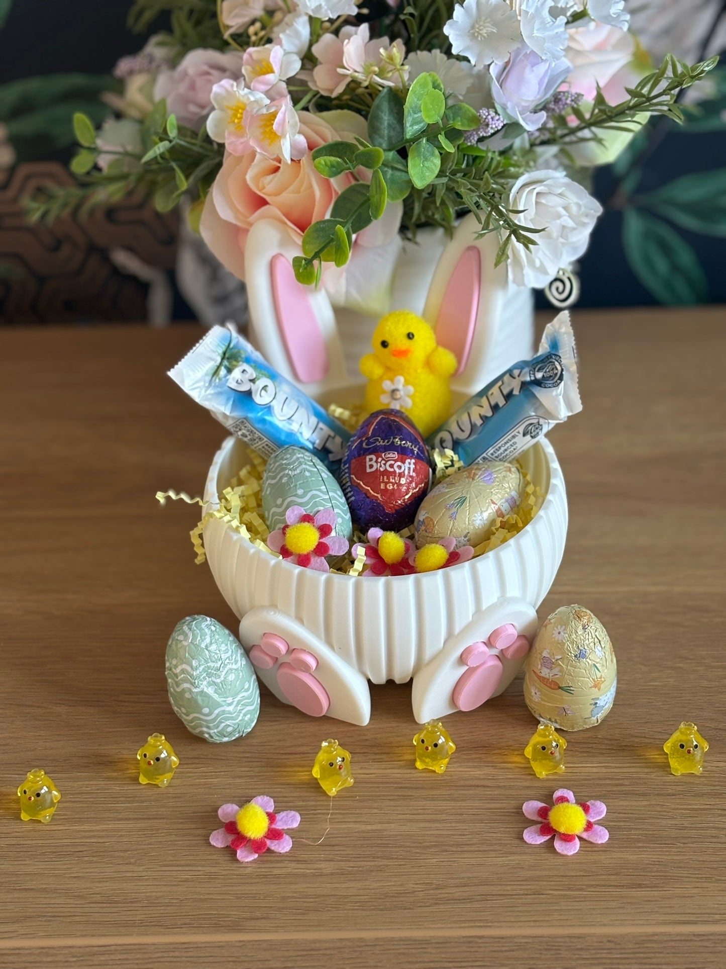 🐰 Large White Easter Bunny Basket (Basket Only)
