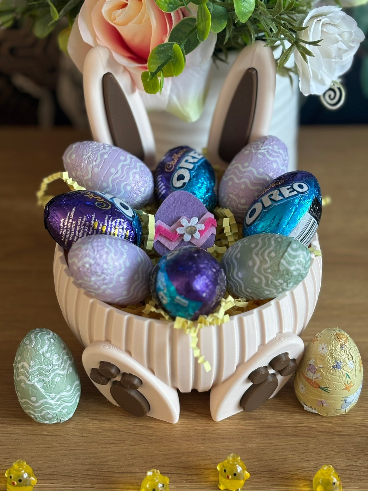 🐰 Large Beige Easter Bunny Basket (Basket Only)